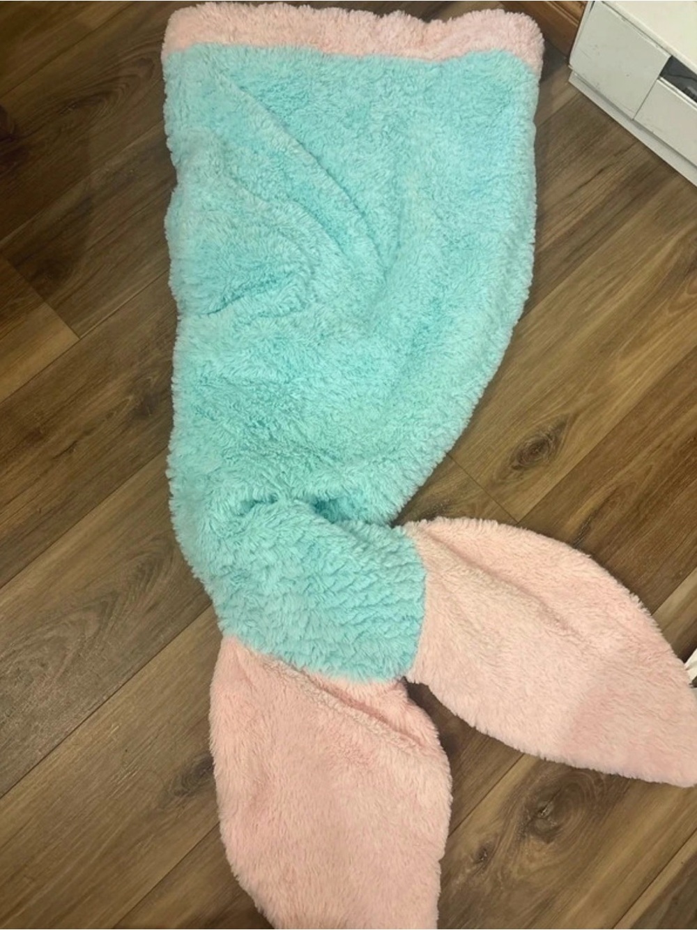 Plush Kids Mermaid Tail Blanket - Aqua and Pink